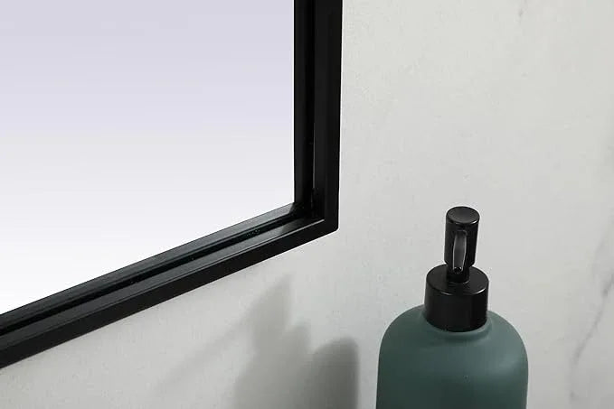 Illuminate, Metal Frame Arch Mirror 36X42 Inch in, Modern, Black - ModernBath
