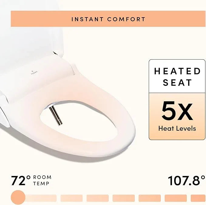 TUSHY Ace 2.0 Elongated Electric Bidet & Heated Seat. A Luxury Clean, Seat Sensor & Soft Close Lid, Remote Control Water Temp, Pressure Control, & Air Drier (Gift for the Person Who Has Everything) - ModernBath