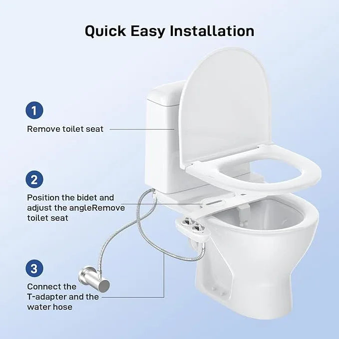 Bidet Attachment for Toilet, Toilet Bidet with Dual Self-Cleaning Nozzles, Rear and Feminine Wash, Adjustable Spray Pressure, Easy Installation, Hygienic Bathroom Accessory - ModernBath