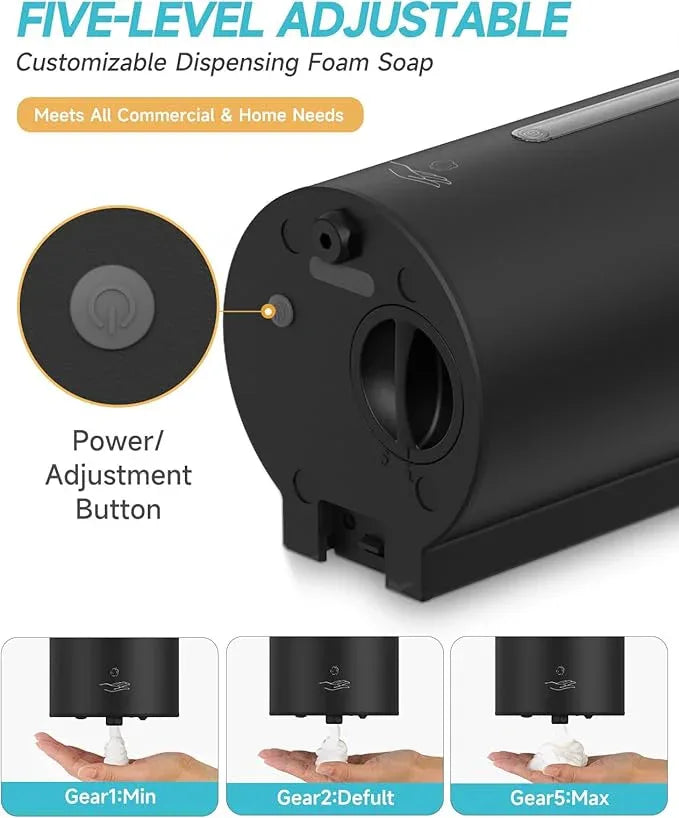 AIKE Wall Mount Automatic Foam Soap Dispenser 25 OZ Commercial Large Capacity Stainless Steel Model AK1205FA(Matte Black) - ModernBath