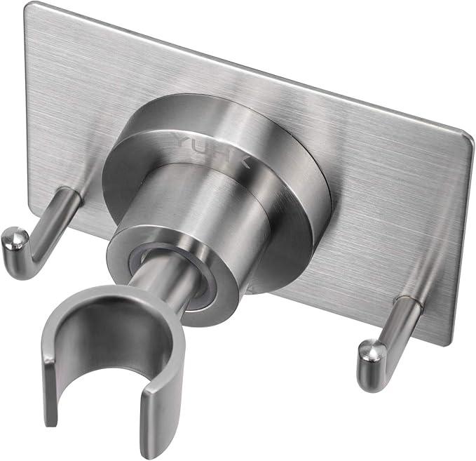 Shower Head Holder All Metal Strong Adhesive and Drilling Screws Two Installation Methods, Adjustable Handheld Shower Head Mount,Stainless Steel Hand held Showerhead Wand Bracket - ModernBath