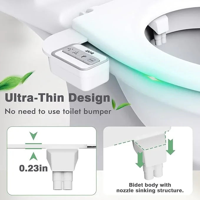 Bidet Attachment for Toilet - Non-Electric Self-Cleaning Dual Nozzles (Feminine & Rear Wash), Adjustable Water Pressure Control, Fresh Cold Water Sprayer - ModernBath