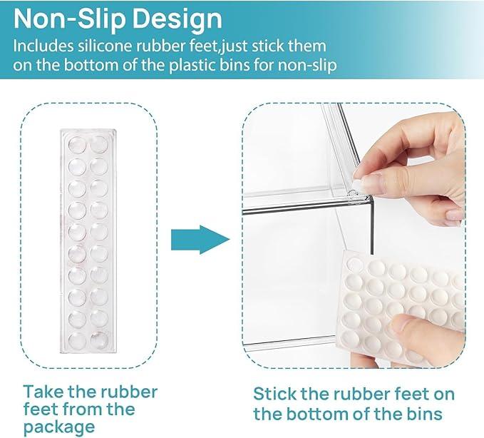 Vtopmart Stackable Storage Drawers Set of 5, Clear Plastic Organizer Bins for Baby Bottle, Beauty Supplies Storage, Ideal for Kichen Countertop, Vanity, Bathroom, Cabinet, Pantry Organization - ModernBath