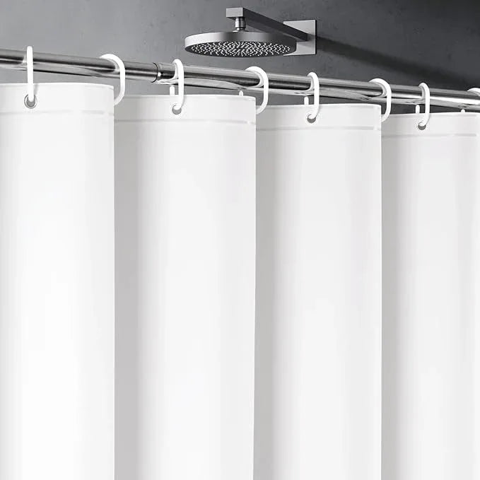 UFRIDAY White Shower Curtain Liner Premium PEVA, Shower Curtain with 3 Magnets, Metal Grommets, White, Standard Size 60x72 inch - ModernBath