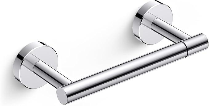 FORIOUS Toilet Paper Holder Wall Mount, Stainless Steel Rustproof Double Post Pivoting Tissue Roll Holder for Bathroom, Commercial Toilet Paper Dispenser, Chrome - ModernBath