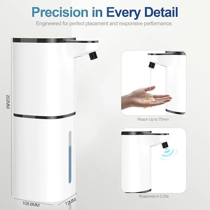 Automatic Liquid Soap Dispenser, 9 Adjustable Levels, 380ml/12.8oz, Auto Touchless Hand Soap or Dish Soap Dispenser,USB Rechargeable Dispenser,Wall Mount or Tabletop Use for Bathroom Kitchen - ModernBath