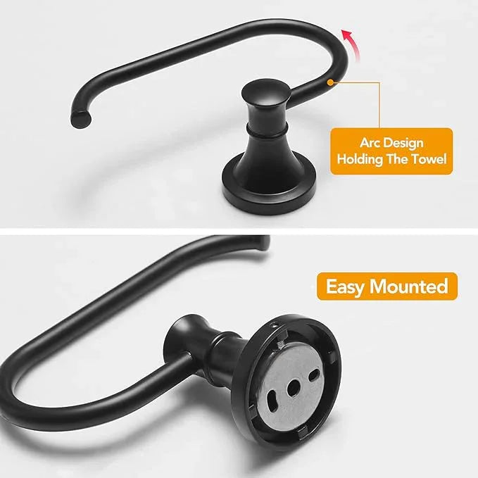BESy Matte Black Toilet Tissue Paper Holder Matte Black Bathroom Accessories Toilet roll Paper Hanger, Wall Mounted, Rustproof - ModernBath