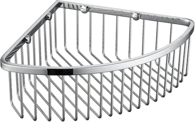 Bathroom Shower Caddy Corner Shelf Basket, Ultra Sturdy Rust-Proof Stainless Steel Shelf Organizer Shampoo Holder, Wall Mounted Storage Rack for Bathroom Kitchen, Polished Chrome - ModernBath