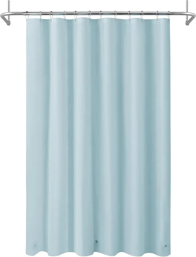 Mrs Awesome Light Blue Shower Curtain Liner with 3 Magnets, 72x72 Premium Flexible Sturdy Plastic Shower Curtain for Bathroom Lightweight & Waterproof, Light Blue - ModernBath