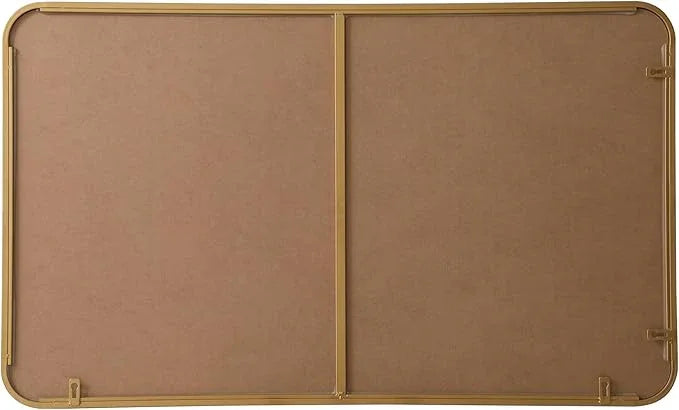ARS Concepts Aura, Soft Corner Metal Rectangular Mirror 24X40 Inch in, Modern, Brass - ModernBath