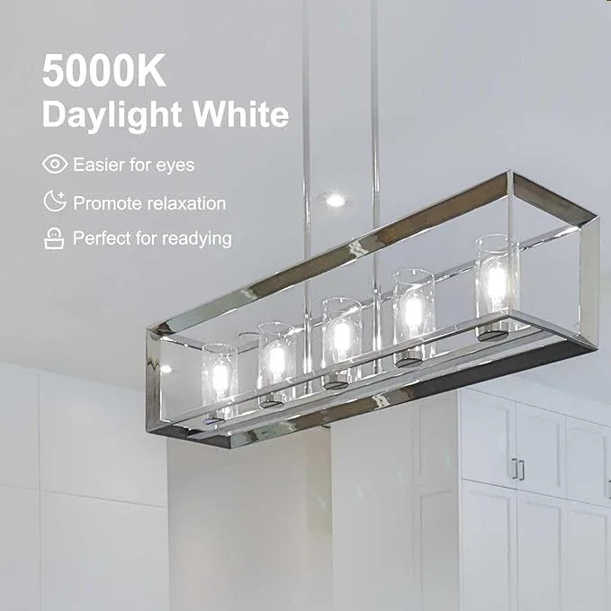 TJOY Edison Light Bulbs 60W Equivalent, Dimmable Vintage LED Light Bulbs, E26 Medium Base, 5000K Daylight, ST58, 8W, 800LM, Ultra-Bright, 80+CRI, Antique Decorative LED Filament, Clear Glass, 8 Pack - ModernBath