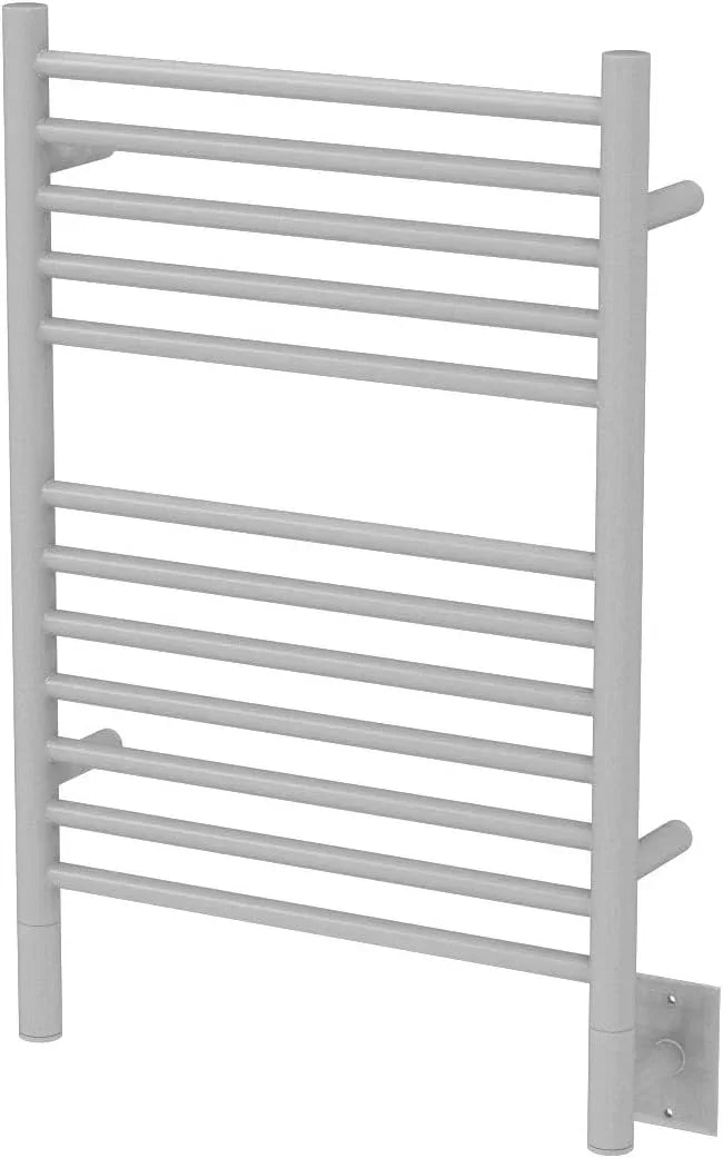Amba Jeeves ESW Model E-Straight 12-Bar Hardwired Towel Warmer in White - ModernBath