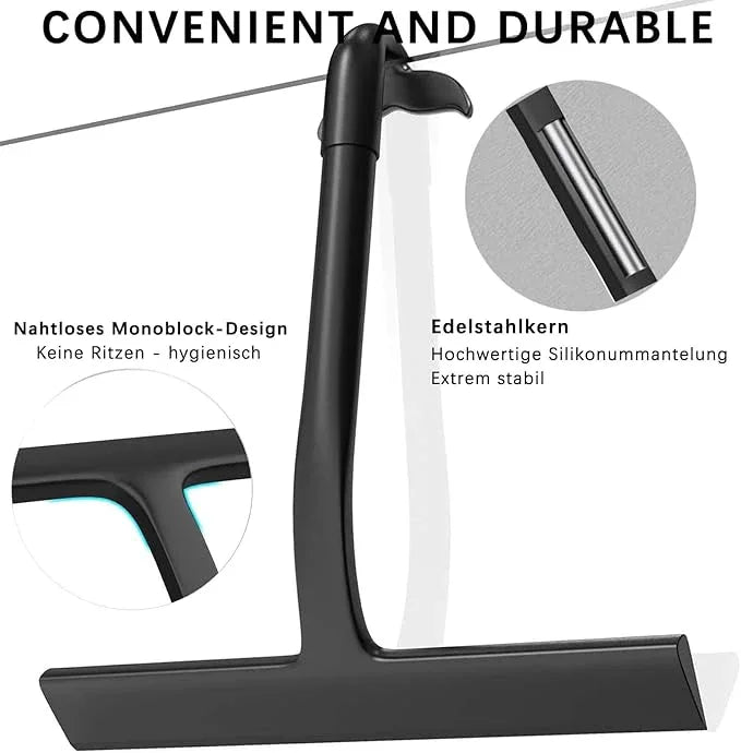 Acreditch Shower Squeegee for Glass Doors, All-One-Piece Silicone with Built-in Hook Design for Easy Hanging and Cleaning, for Bathroom, Glass, Kitchen, Tile Wall, Car - ModernBath