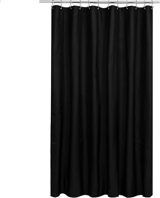 N&Y HOME Fabric Shower Curtain or Liner Extra Long 72 x 84 Inches - Hotel Quality, Machine Washable, Water Repellent - Black, 72x84 - ModernBath
