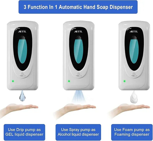 AETTL Touchless Automatic Foaming Hand Soap Dispenser Wall Mount, Motion Sensor Foam Liquid Refill Bottle Sanitizer Dispensing for Bathroom Kitchen Home Farmhouse Station 1306-s - ModernBath