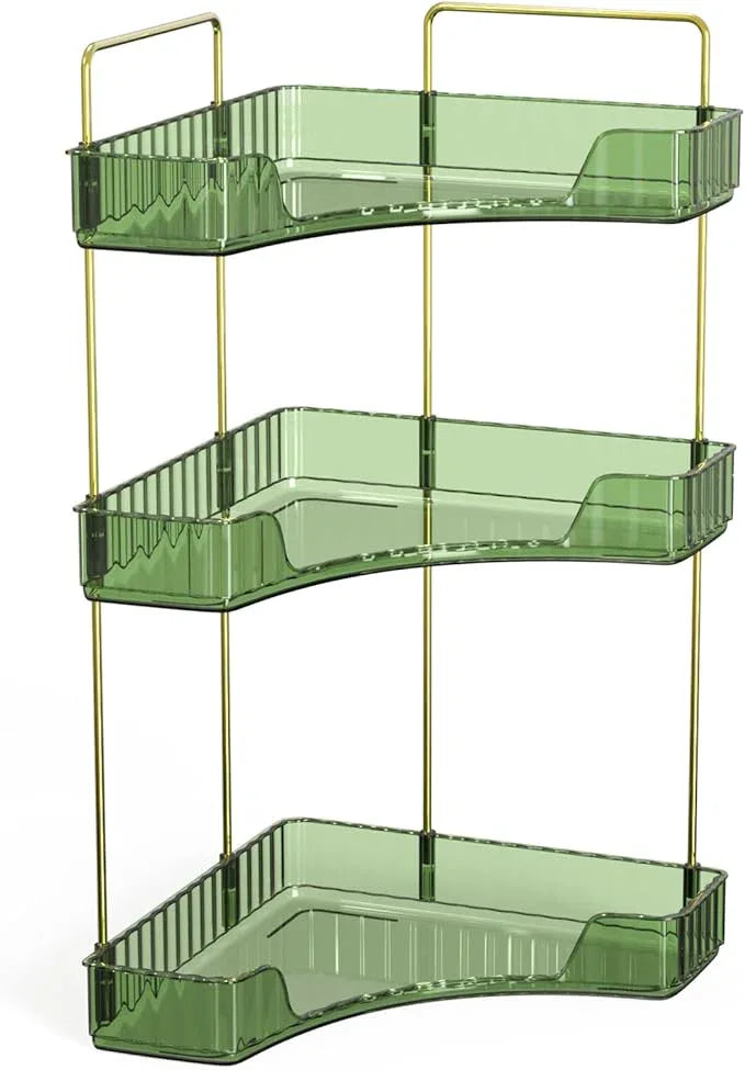 Webetop Corner Bathroom Counter Organizer, Bathroom Makeup Countertop Organizer, Corner Storage Organizers for Vanity, Bathroom，Dresser, Cosmetic, Kitchen Spice Rack Green - ModernBath