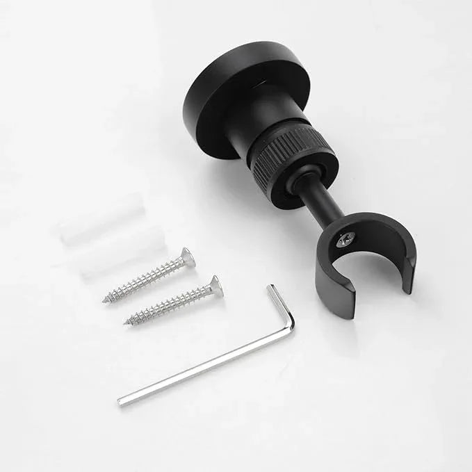 PHASAT Handheld Shower Head Holder Adjustable Solid Brass Handheld Shower Head Bracket Holder Wall Mount,Shower Wand Holder Matte Black,A13023B - ModernBath