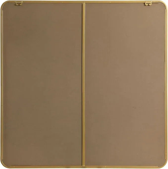 ARS Concepts Aura, Soft Corner Metal Square Mirror 42X42 Inch in, Modern, Brass - ModernBath