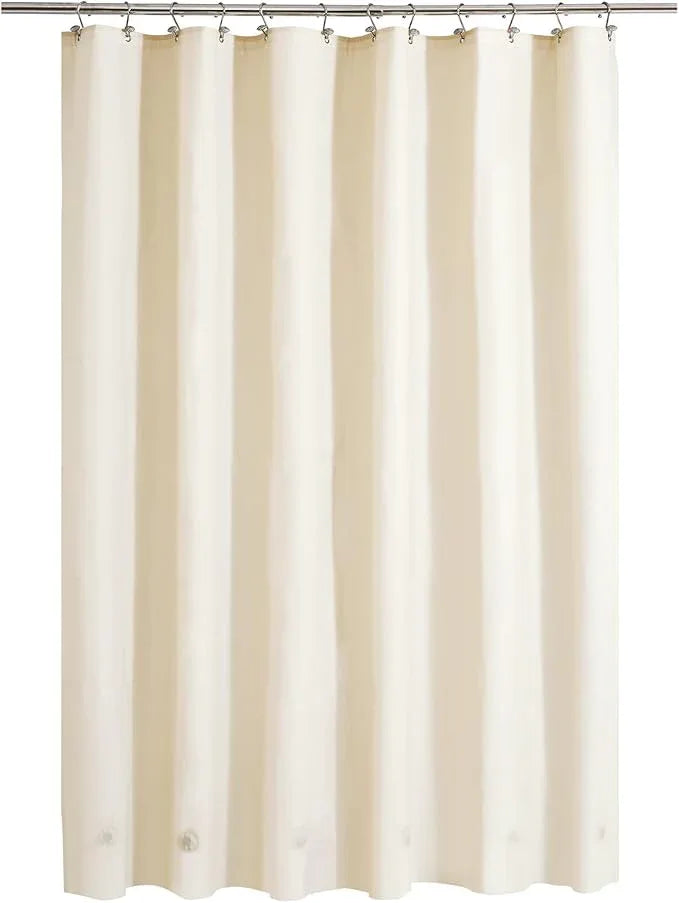 Barossa Design Beige Shower Curtain Liner with 6 Magnets - Waterproof PEVA Shower Liner for Bathroom, 72" x 72" Standard Size, PVC Free, Metal Grommets - Beige, 72x72 - ModernBath