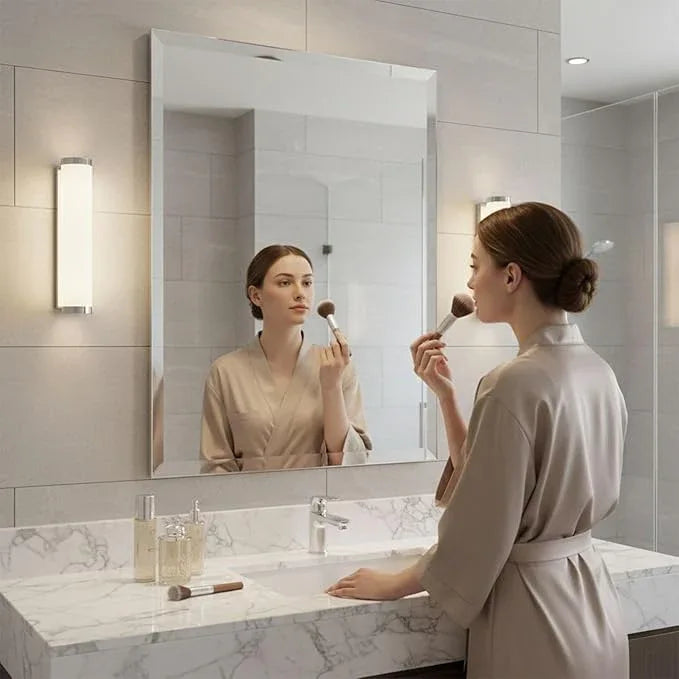 Duprima Rectangle Bevelled Frameless Mirror - Wall Mirror 30” x 40”, Shatterproof Modern Bathroom Mirror for Gym, Bathroom Vanity, Entryways with Bevelled Edge, Horizontally or Vertically - ModernBath