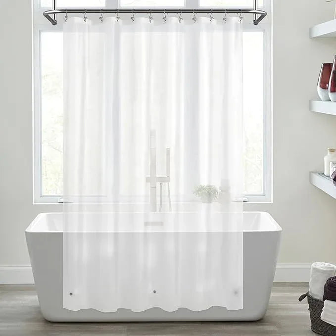 Mrs Awesome Extra Long Shower Curtain Liner with 3 Magnets, Long Frosted PEVA Plastic Shower Curtain for Bathroom Lightweight & Waterproof, 72 x 84, Frost - ModernBath