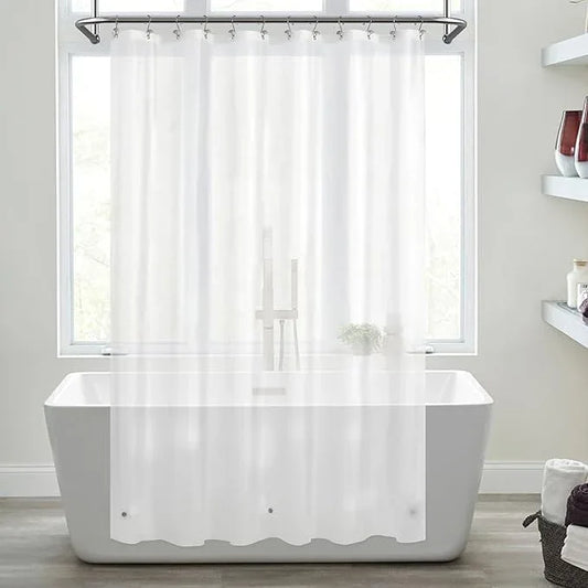 Mrs Awesome Extra Long Shower Curtain Liner with 3 Magnets, Long Frosted PEVA Plastic Shower Curtain for Bathroom Lightweight & Waterproof, 72 x 84, Frost - ModernBath