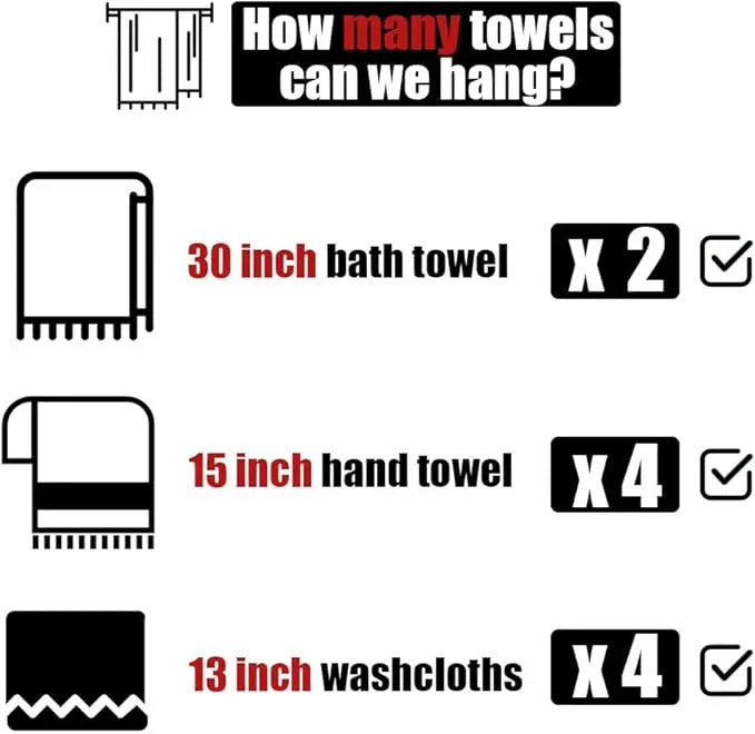JQK Double Bath Towel Bar, Matte Black 33 Inch 304 Stainless Steel Thicken 0.8mm Towel Rack for Bathroom, Towel Holder Wall Mount, Useable Length 30 Inch, TB100L30-PB - ModernBath
