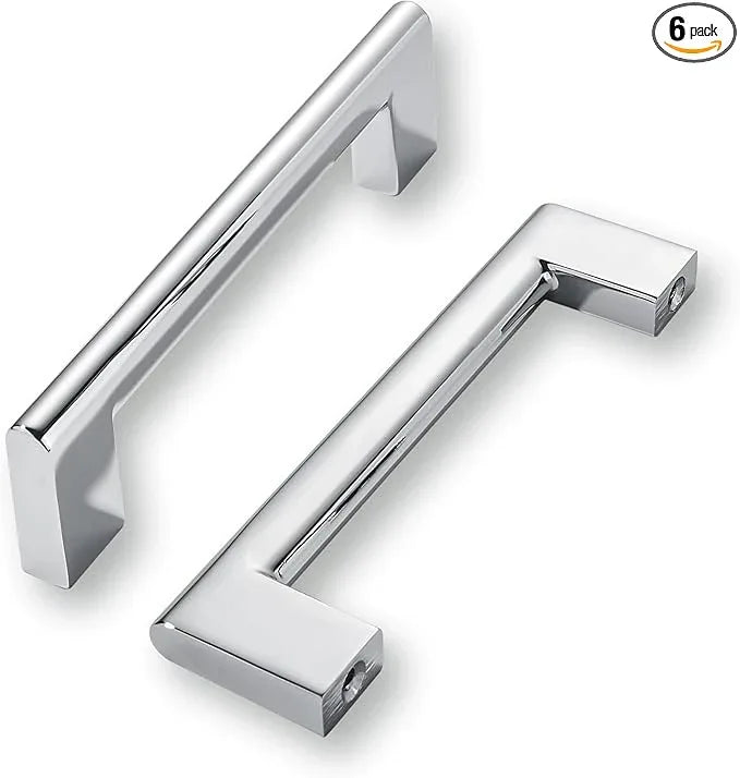 khtumeware 3 Inch Hole Center 6 Pack Polished Chrome Cabinet Pulls Heavy Duty Solid Kitchen Drawer Handle, Hardware for Bathroom, Drawer, Cabinet, Door Cabinet - ModernBath