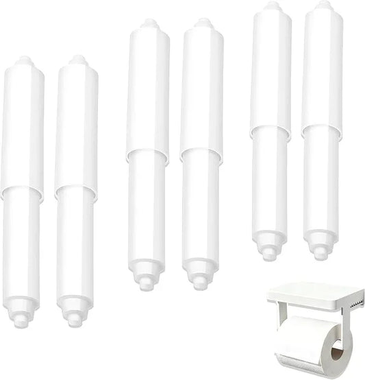 6PCS Toilet Paper Holder Spring Loaded Roller Spindle Replacement Rod,Toilet Paper Roll Holder,Toilet Tissue Roll Holder Replacement,Toilet Roll Spring Rod,White Plastic ToiletPaper Roller Replacement - ModernBath