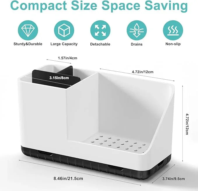 PARKMANI Bathroom Counter Organizer, Bathroom Organizers and Storage, Detachable Toothbrush Holders for Bathroom Vanity Sink Organizer (White) - ModernBath