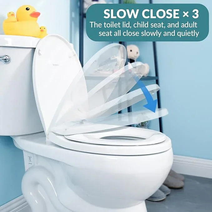 Round Toilet Seat with Built-In Toddler Training Seat - ModernBath