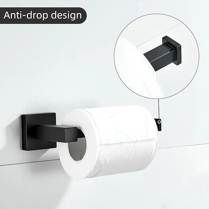 FORBATH Black Toilet Paper Holder Towel Ring, Black Bathroom Hardware, Hand Towel Holder Toilet Paper Roll Holder Set, Wall Mounted Stainless Steel Bathroom Accessories, 2 PCS - ModernBath