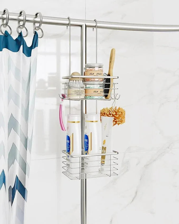 QIHS 2-Tier shower caddy hanging,shower rack,small hanging bathroom organizer,bathroom door organizer,shower caddy over shower head - ModernBath