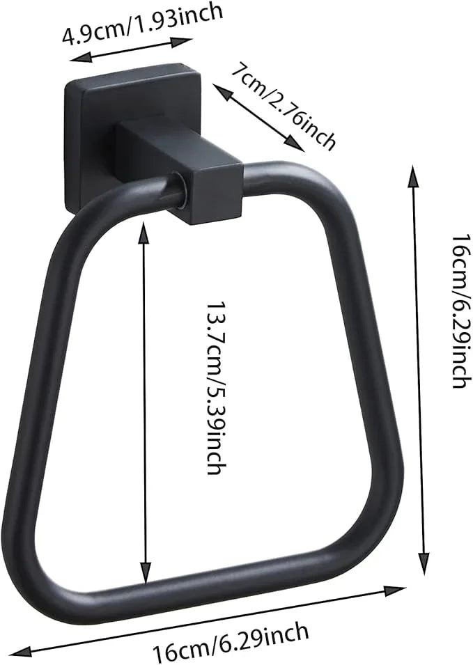 Matte Black Towel Ring for Bathroom, Kitchen Bath Towel Holder Hangers Wall Mount Heavy Duty Stainless Steel - ModernBath