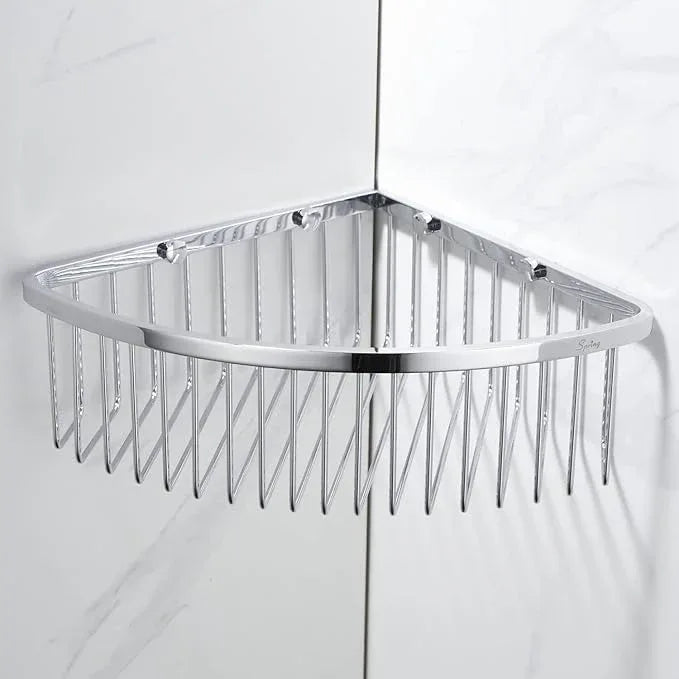 Segistan Corner Shower Caddy Organizer, SUS304 Stainless Steel Heavy Duty Rust-Proof Shelf Organizer, Wall Mounted Storage Rack for Bathroom, Brushed Chrome - ModernBath