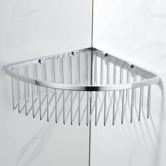 Segistan Corner Shower Caddy Organizer, SUS304 Stainless Steel Heavy Duty Rust-Proof Shelf Organizer, Wall Mounted Storage Rack for Bathroom, Brushed Chrome - ModernBath