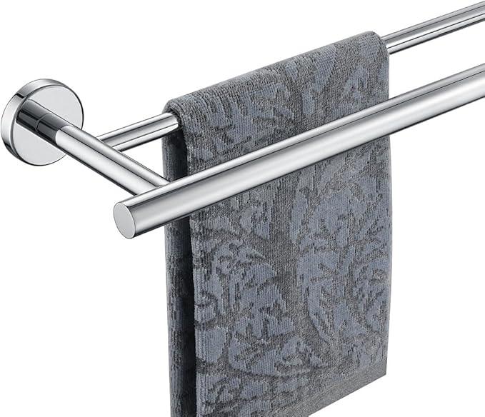 JQK Double Bath Towel Bar, 30 Inch 304 Stainless Steel Thicken 0.8mm Towel Rack for Bathroom, Towel Holder Polished Chrome Wall Mount, Useable Length 27 Inch, TB100L27-CH - ModernBath