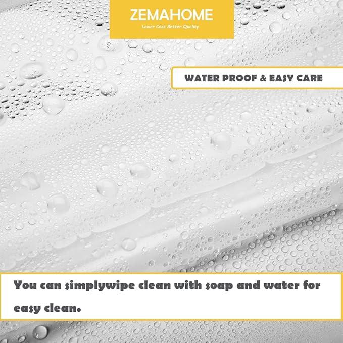 ZEMAHOME 10 Pack PEVA Plastic Shower Curtain Liner Premium Light Weight 72" x 72" Clear Bathroom Shower Showroom Curtain Liner with Rustproof Metal Gromments and Weighted Magnet - ModernBath
