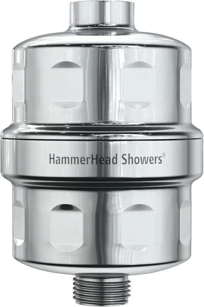 HammerHead Showers® Solid Metal Shower Head Filter – KDF 55 Shower Filter, High Pressure Universal Shower Filters to Remove Toxic Chemicals – Removes Chlorine and Heavy Metals – Chrome - ModernBath