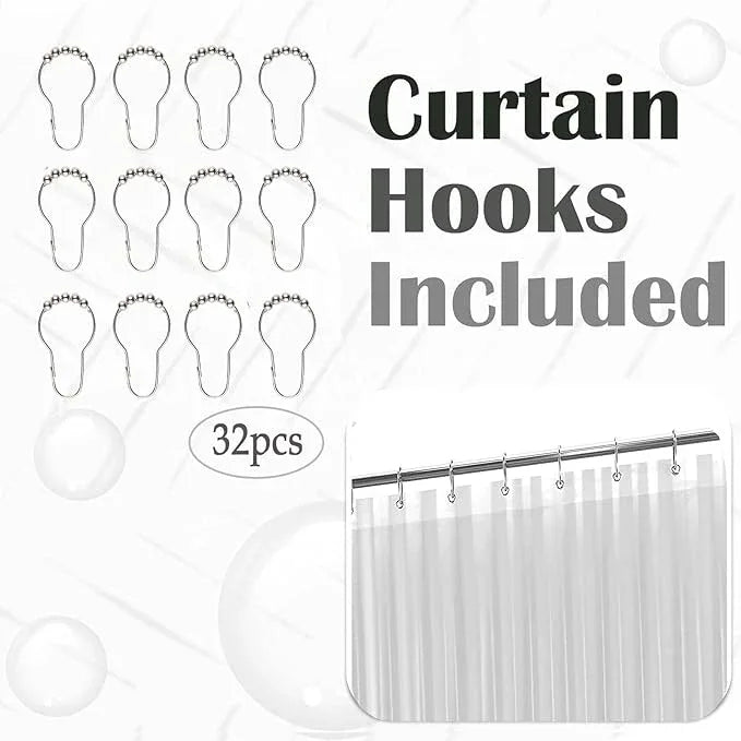 GBYcLyw Clawfoot Tub Clear Shower Curtain or Liner 180x70 Inch Wrap Around Shower Liner with 6 Magnets Waterproof Peva Plastic Shower Curtain Sets 32 Metal Hooks Included - ModernBath