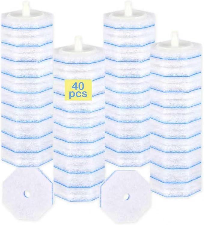 40 Count Toilet Wand Refills for Clorox Toilet Wand - Upgrade Fiber Toilet Brush, 5X Cleaning Power Toilet Scrubber Refill, Disposable Toilet Brush Heads for Bathroom Cleaning, No Falling Apart - ModernBath