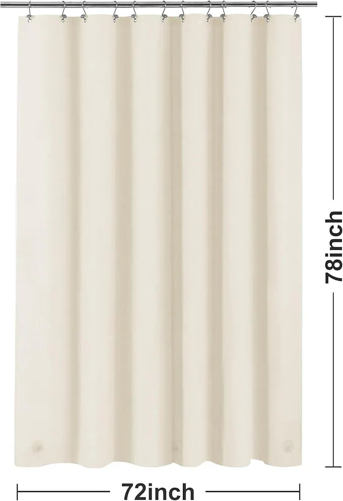 Barossa Design Beige Long Shower Curtain Liner 78" Height - 3 Magnets & Waterproof Lightweight PEVA Shower Liner for Bath Tub, PVC Free, Metal Grommets, Beige, 72x78 - ModernBath