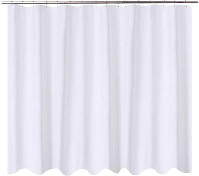 N&Y HOME Fabric Shower Curtain Liner Oversize 96 x 72 inches, Hotel Quality, Washable, Water Repellent, White Bathroom Curtains with Grommets, 96x72 - ModernBath