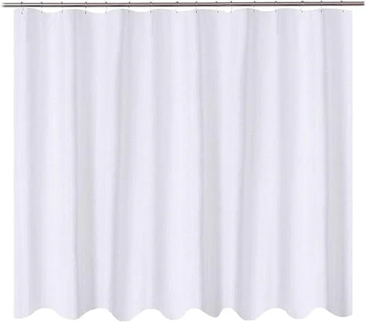 N&Y HOME Fabric Shower Curtain Liner Oversize 96 x 72 inches, Hotel Quality, Washable, Water Repellent, White Bathroom Curtains with Grommets, 96x72 - ModernBath