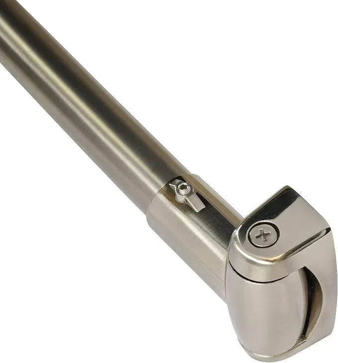60-Inch Stainless Steel Curved Shower Curtain Rod, 5 Foot Mounted Non-Telescoping Rust Proof (Brushed Nickel) - ModernBath