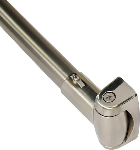 60-Inch Stainless Steel Curved Shower Curtain Rod, 5 Foot Mounted Non-Telescoping Rust Proof (Brushed Nickel) - ModernBath