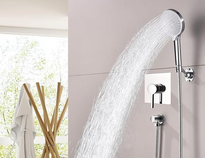 Adjustable Shower Head Holder Wall Mount, Solid Brass Handheld Shower Bracket with Screw Mount for Most Sprayers, Shower Wand Holder, Pivot Ball Joint Design(Chrome Finish) - ModernBath