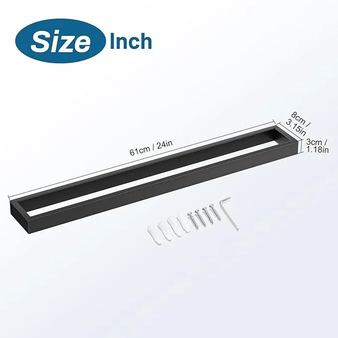 TNOMS Single Towel Bar Towel Holder Bathroom Hardware Accessories,Stainless Steel Wall-Mounted Towel Rack Towel Rail,24 Inches Matte Black - ModernBath