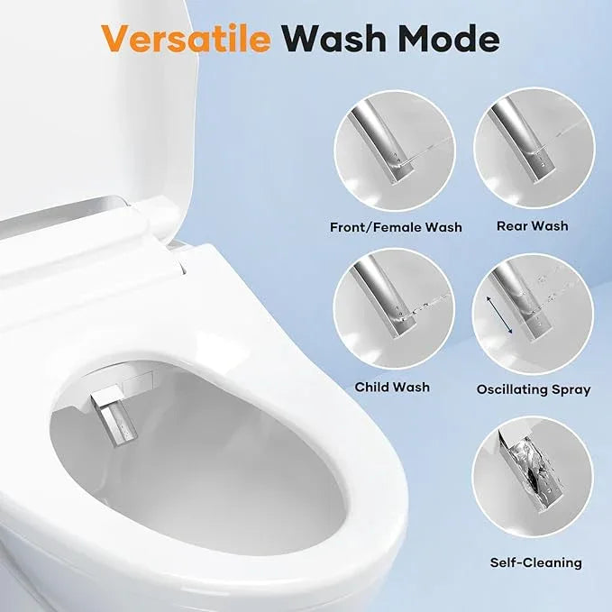 MIJIC Toilet Bidet Seat, Elongated Toilet Seat Slow Close, Electric Heated Toilet Seat With Instant Warm Water & Dryer, Feminine & Front Rear Wash & Self-Clean Nozzle, Night Light, Air Deodorizer - ModernBath
