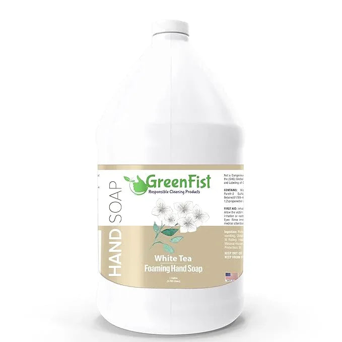 GreenFist Foaming Hand Soap Refills White Tea Scent Jug Foam Refill Made in USA, 128 ounce (1 Gallon) - ModernBath